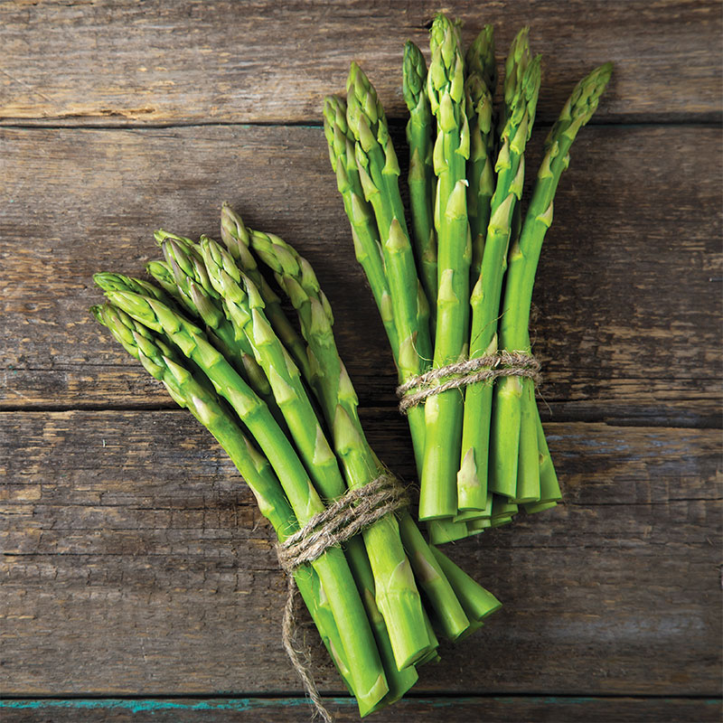 Asparagus on Wood Table